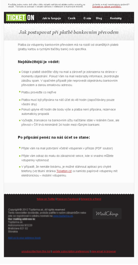 Ticketon HTML email template design